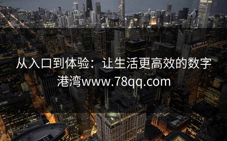从入口到体验：让生活更高效的数字港湾www.78qq.com