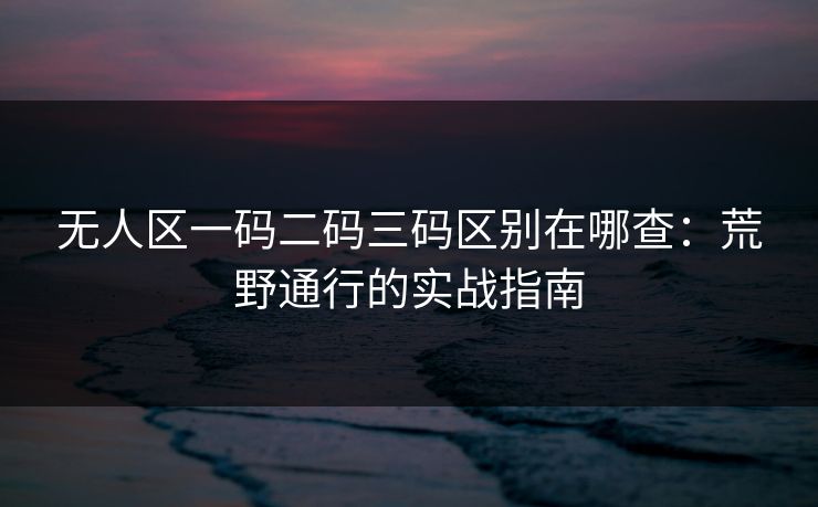 无人区一码二码三码区别在哪查：荒野通行的实战指南