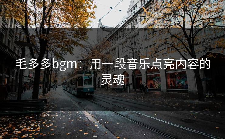 毛多多bgm:用一段音乐点亮内容的灵魂