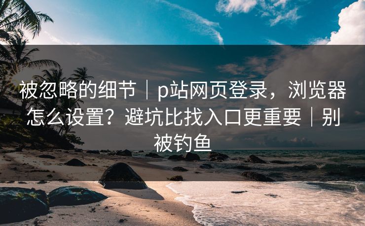 被忽略的细节｜p站网页登录，浏览器怎么设置？避坑比找入口更重要｜别被钓鱼