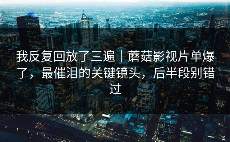 我反复回放了三遍｜蘑菇影视片单爆了，最催泪的关键镜头，后半段别错过